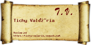 Tichy Valéria névjegykártya